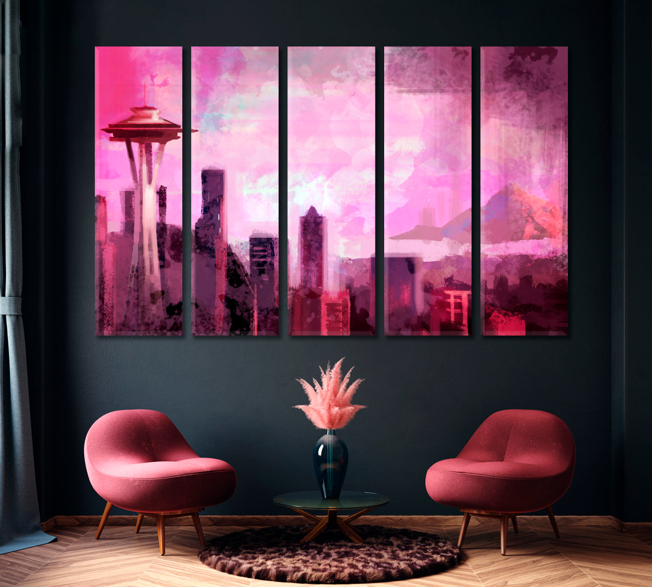 Abstract Seattle Skyline Canvas Print ArtLexy   