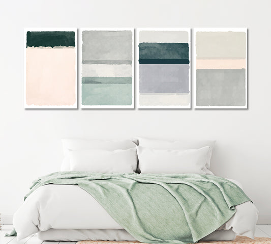 Set of 4 Abstract Minimalist Boho Line Pattern Canvas Print ArtLexy 4 Panels 64”x24” inches 