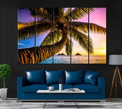 Beautiful Palm Tree on Oahu Beach Canvas Print ArtLexy   