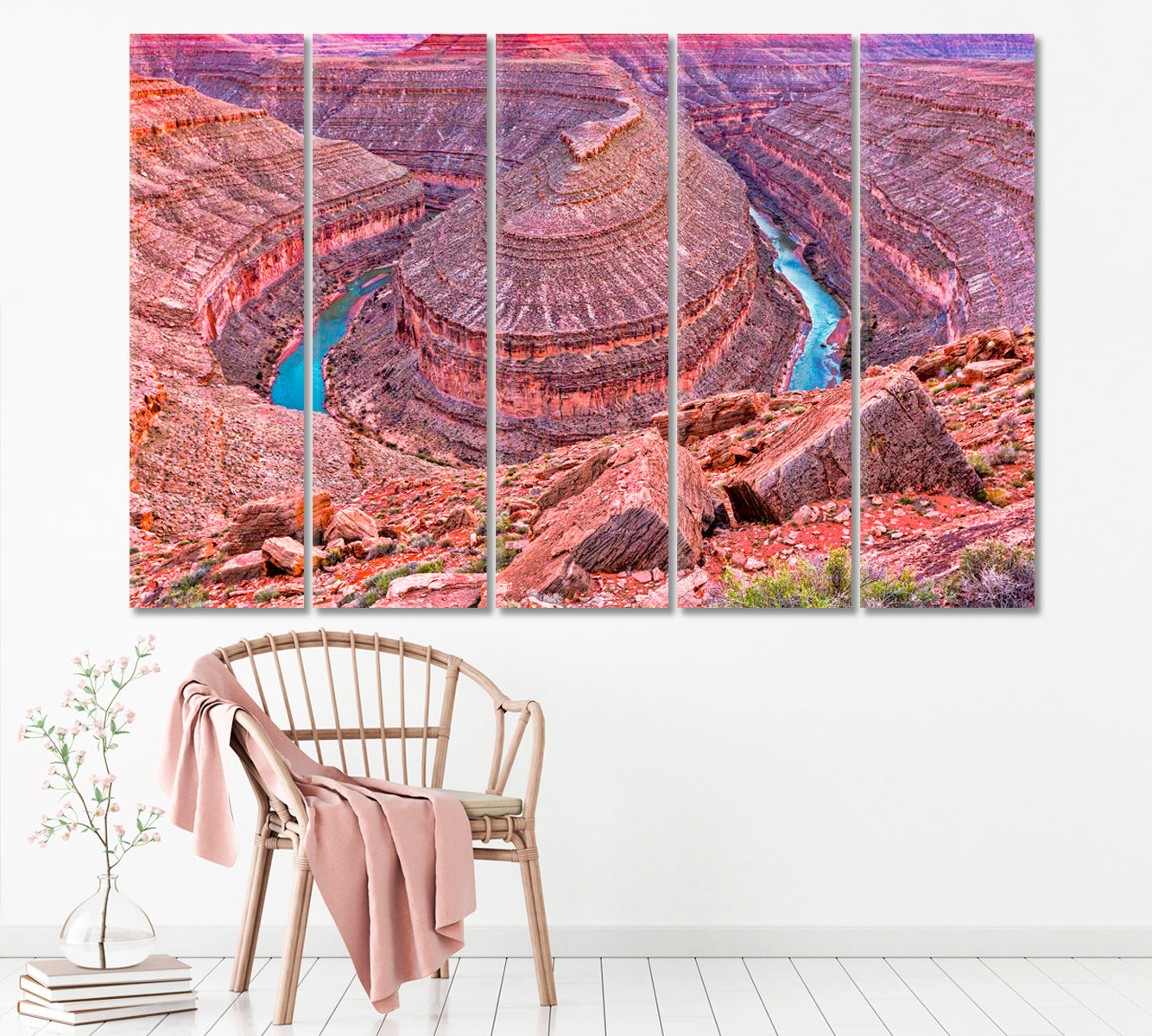 Goosenecks State Park Utah USA Canvas Print ArtLexy 5 Panels 36"x24" inches 