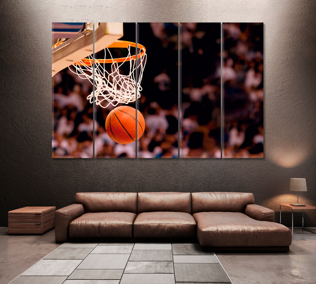 Basketball Hoop Canvas Print ArtLexy 5 Panels 36"x24" inches 