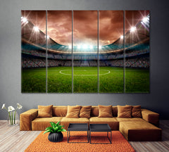 Football Stadium Canvas Print ArtLexy 5 Panels 36"x24" inches 
