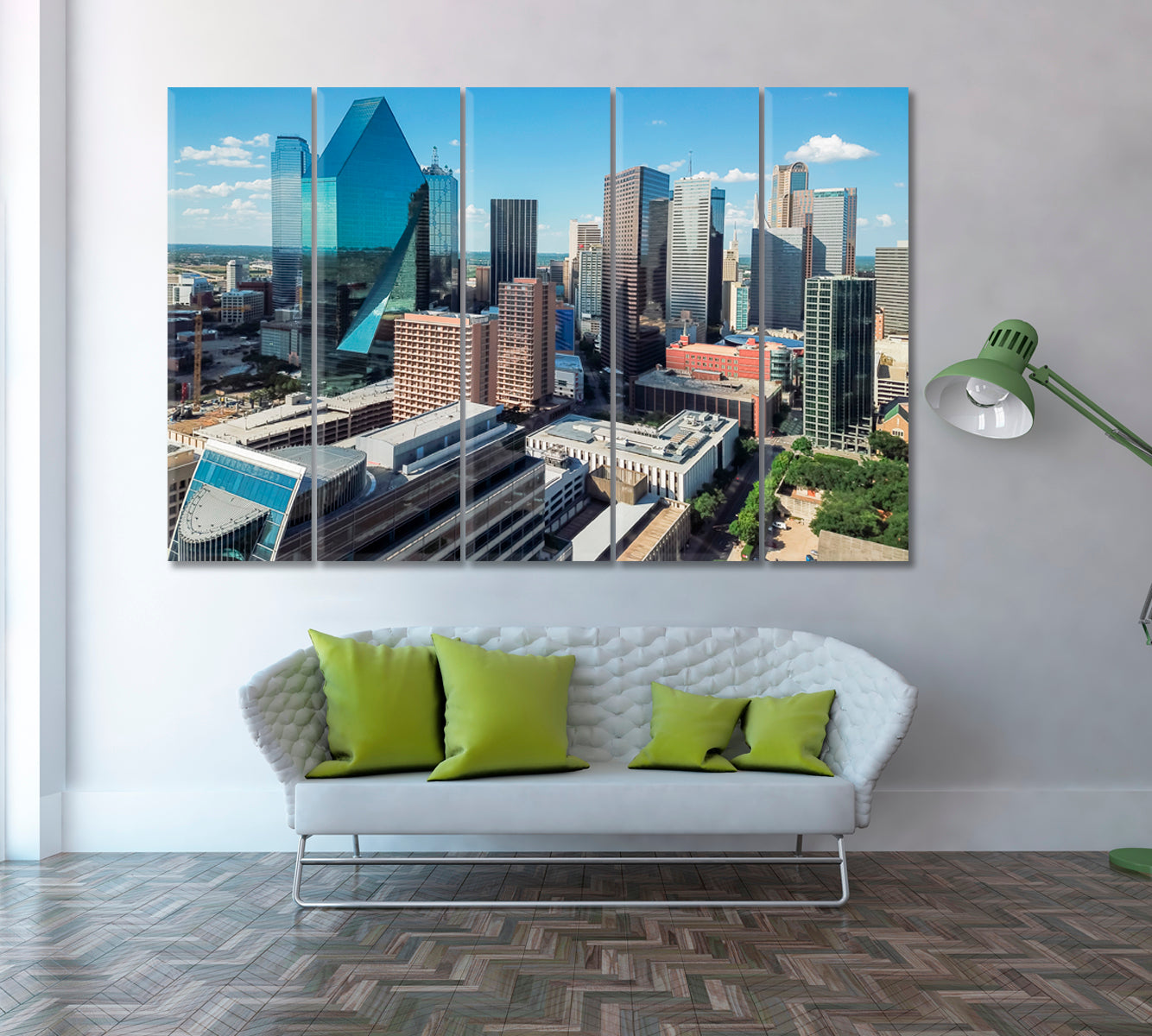 Modern Skyscrapers in Dallas Canvas Print ArtLexy 5 Panels 36"x24" inches 