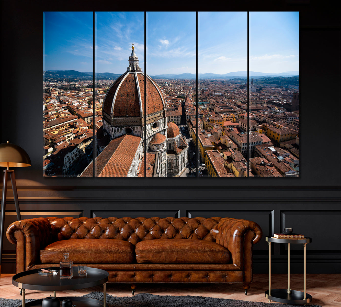 Florence Skyline Italy Canvas Print ArtLexy 5 Panels 36"x24" inches 