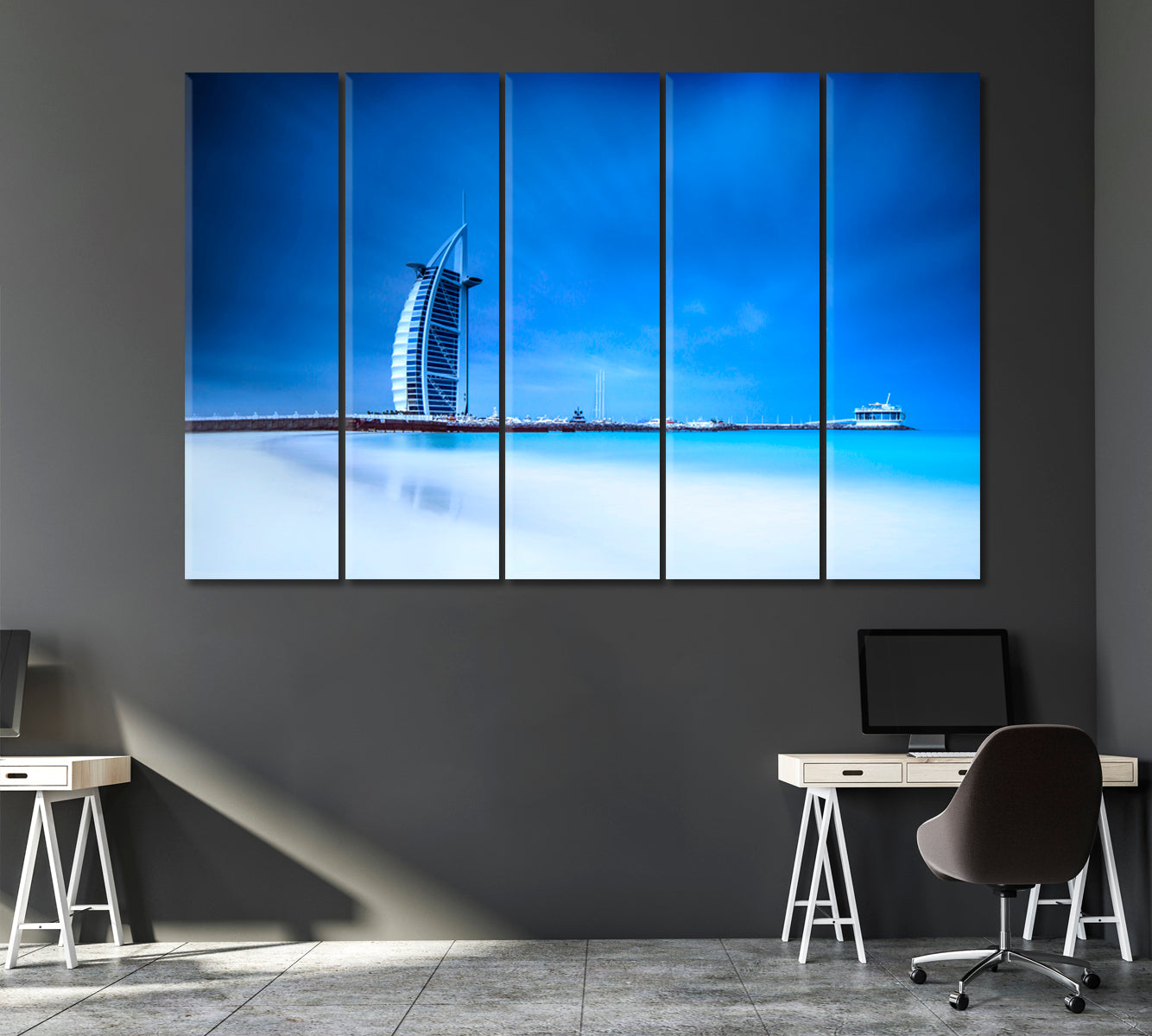Burj Al Arab Jumeirah Dubai Canvas Print ArtLexy 5 Panels 36"x24" inches 