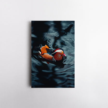 Mandarin Duck in Water Canvas Print ArtLexy   