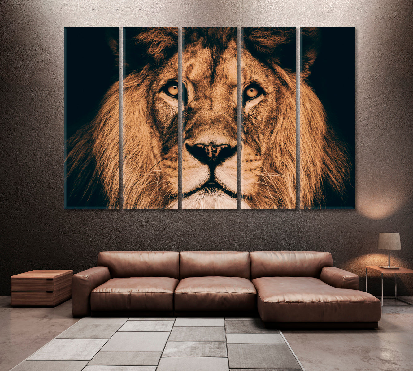 African Lion Portrait Canvas Print ArtLexy   