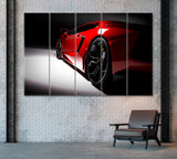 Red Sports Car Canvas Print ArtLexy 5 Panels 36"x24" inches 