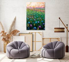Flowers Field Canvas Print ArtLexy 1 Panel 16"x24" inches 