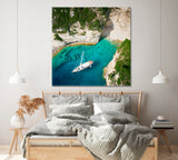 Luxury Yacht in Bay Canvas Print ArtLexy   