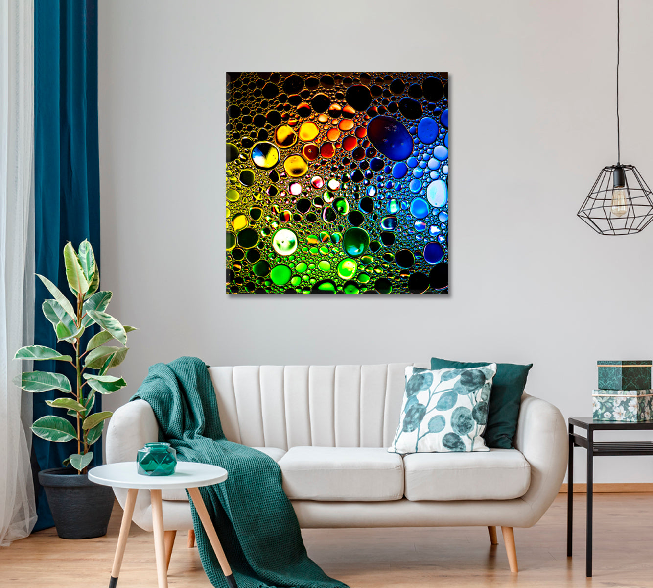 Colored Oil Drops in Water Canvas Print ArtLexy   