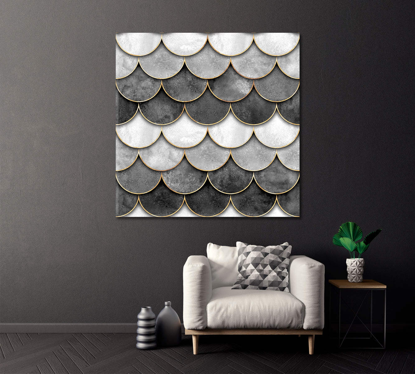 Abstract Geometric Waves Canvas Print ArtLexy   