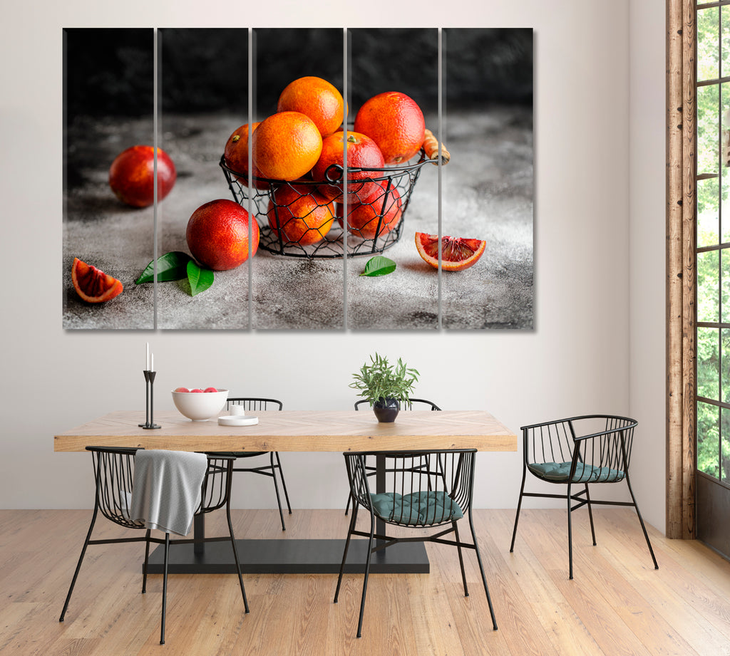 Red Oranges Canvas Print ArtLexy 5 Panels 36"x24" inches 