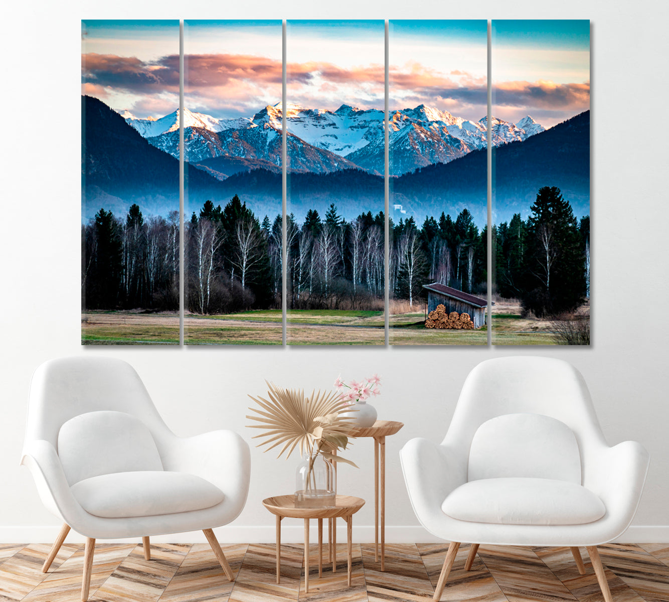 Bavaria Landscape Germany Canvas Print ArtLexy 5 Panels 36"x24" inches 