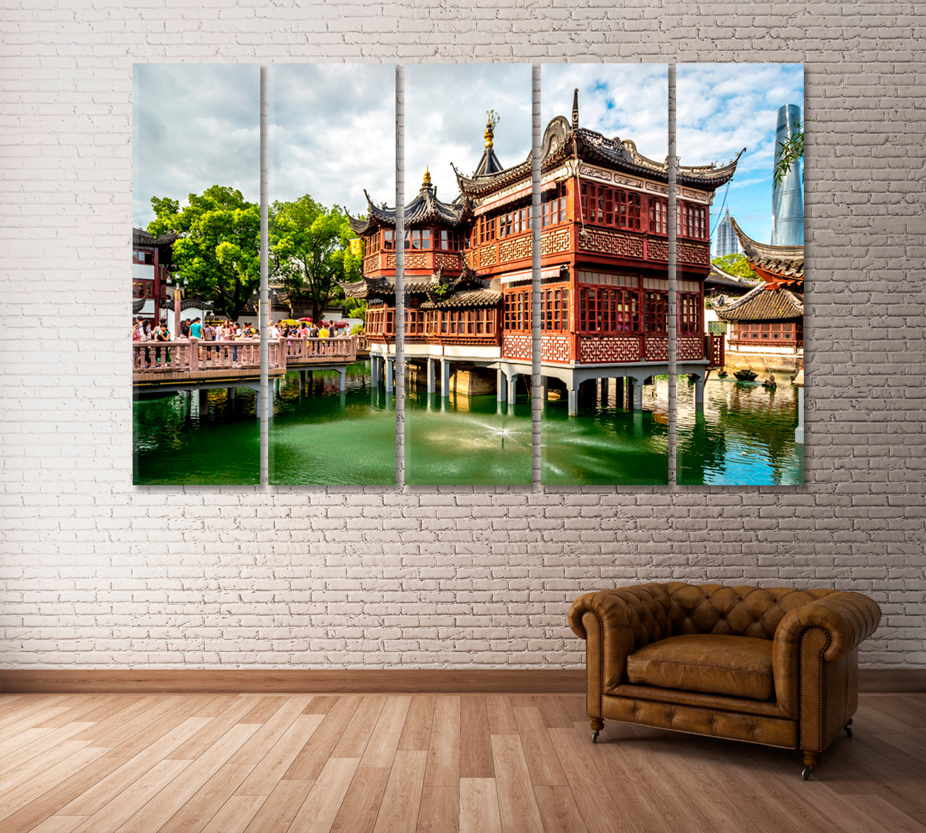 Yuyuan Garden Shanghai Canvas Print ArtLexy 5 Panels 36"x24" inches 