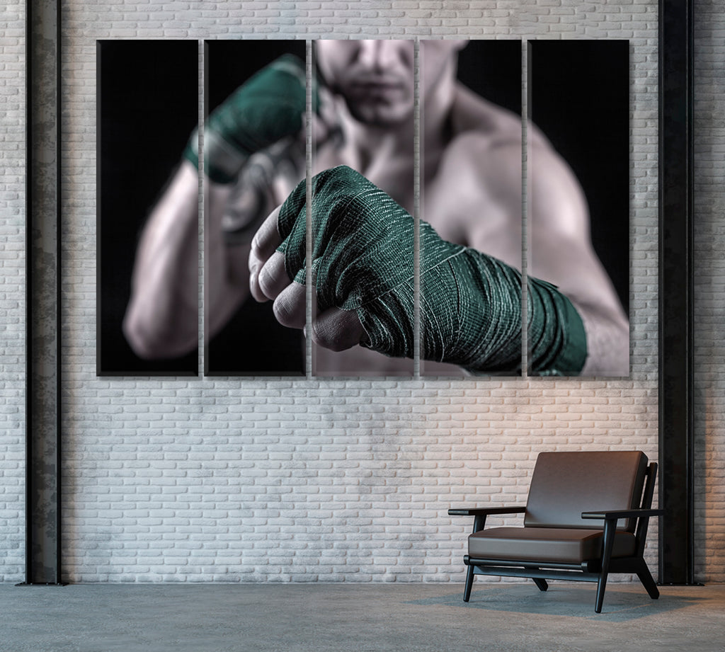 Boxer Hands Canvas Print ArtLexy 5 Panels 36"x24" inches 