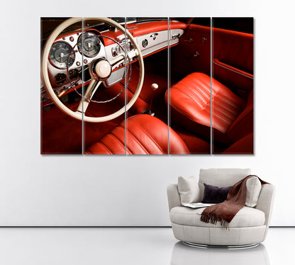 Luxury Car Interior Canvas Print ArtLexy 5 Panels 36"x24" inches 