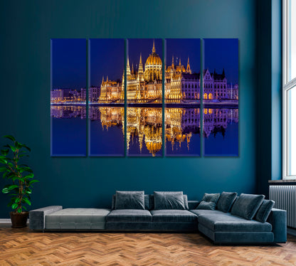 Famous Parliament Building of Budapest at Night Canvas Print ArtLexy   