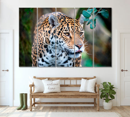 Leopard Canvas Print ArtLexy 5 Panels 36"x24" inches 