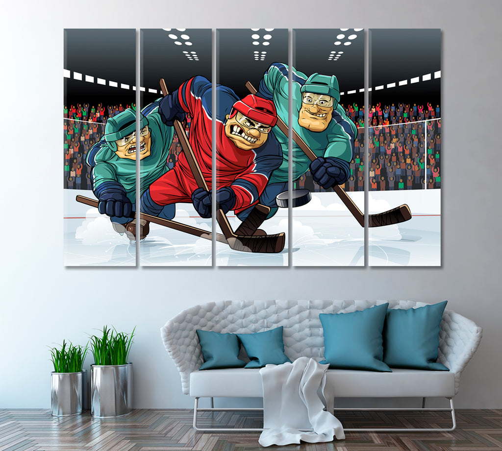 Ice Hockey Canvas Print ArtLexy 5 Panels 36"x24" inches 