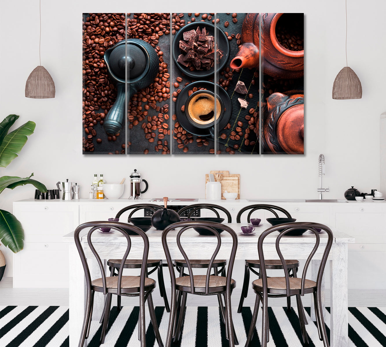 Turkish Espresso Coffee Canvas Print ArtLexy 5 Panels 36"x24" inches 