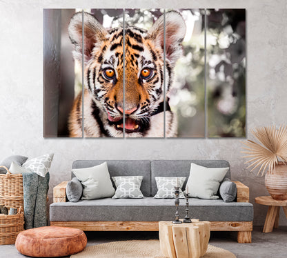 Tiger Cub Canvas Print ArtLexy 5 Panels 36"x24" inches 