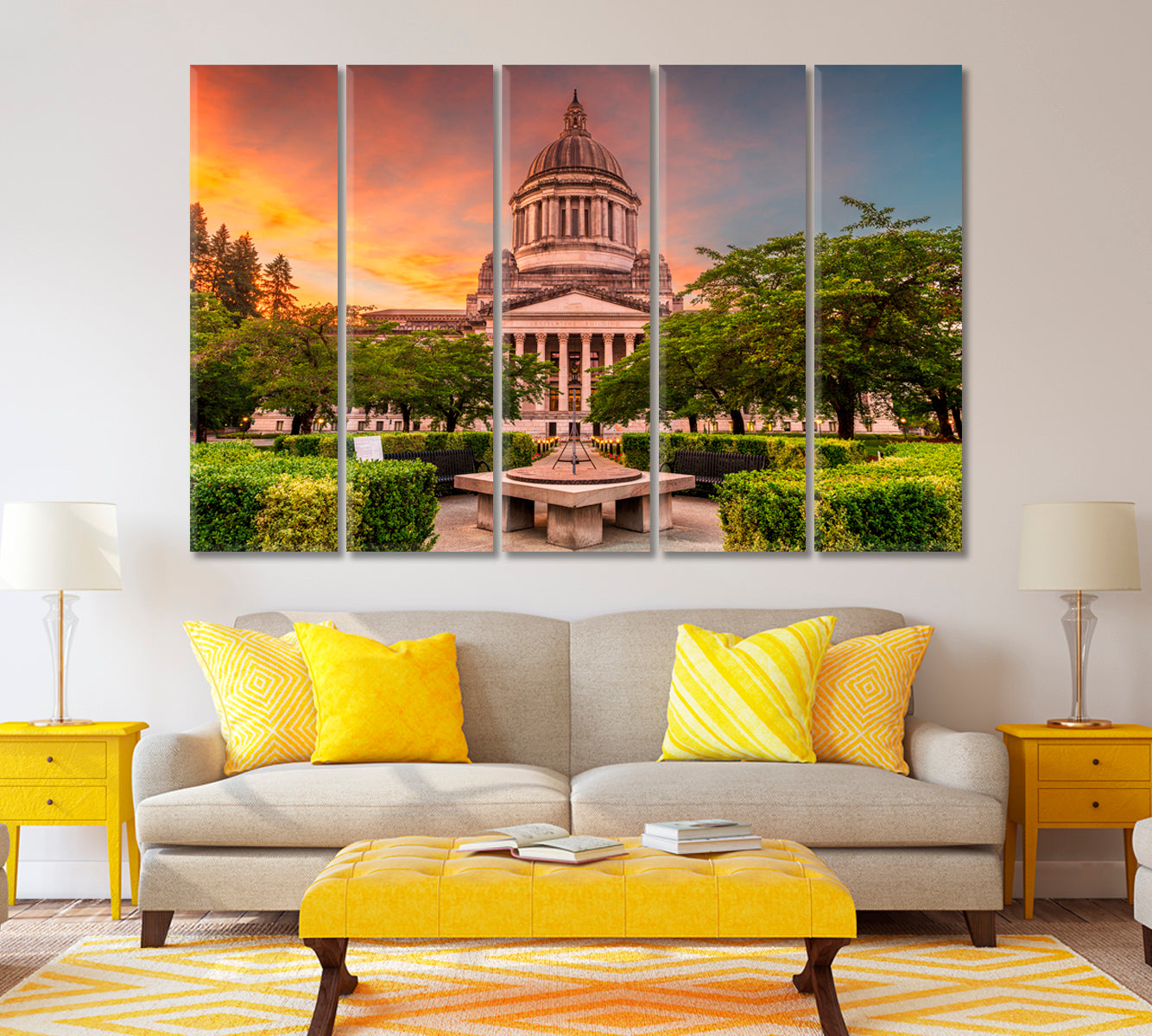 US Capitol Building Olympia Washington Canvas Print ArtLexy 5 Panels 36"x24" inches 