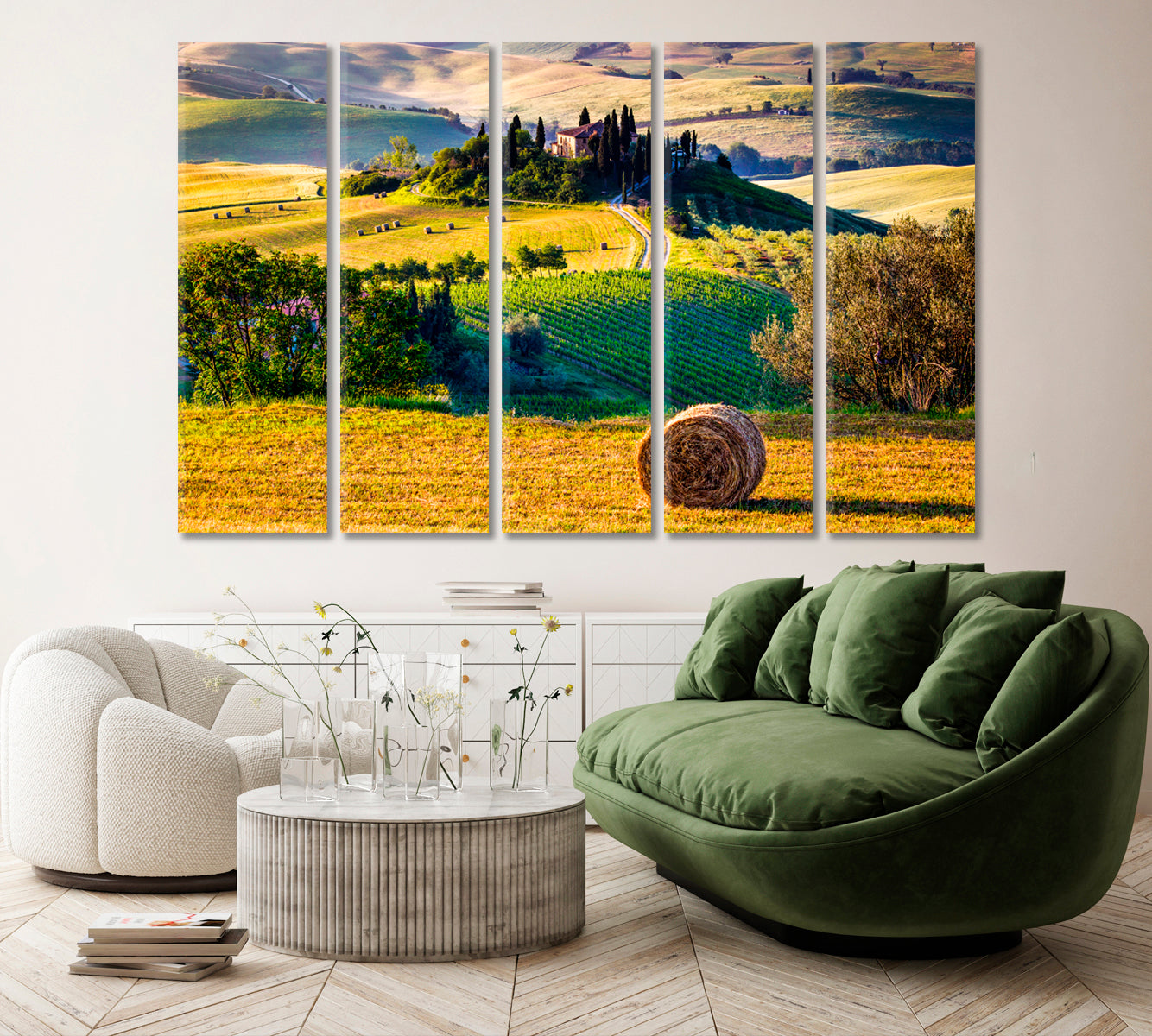 Tuscany Landscape Italy Canvas Print ArtLexy 5 Panels 36"x24" inches 