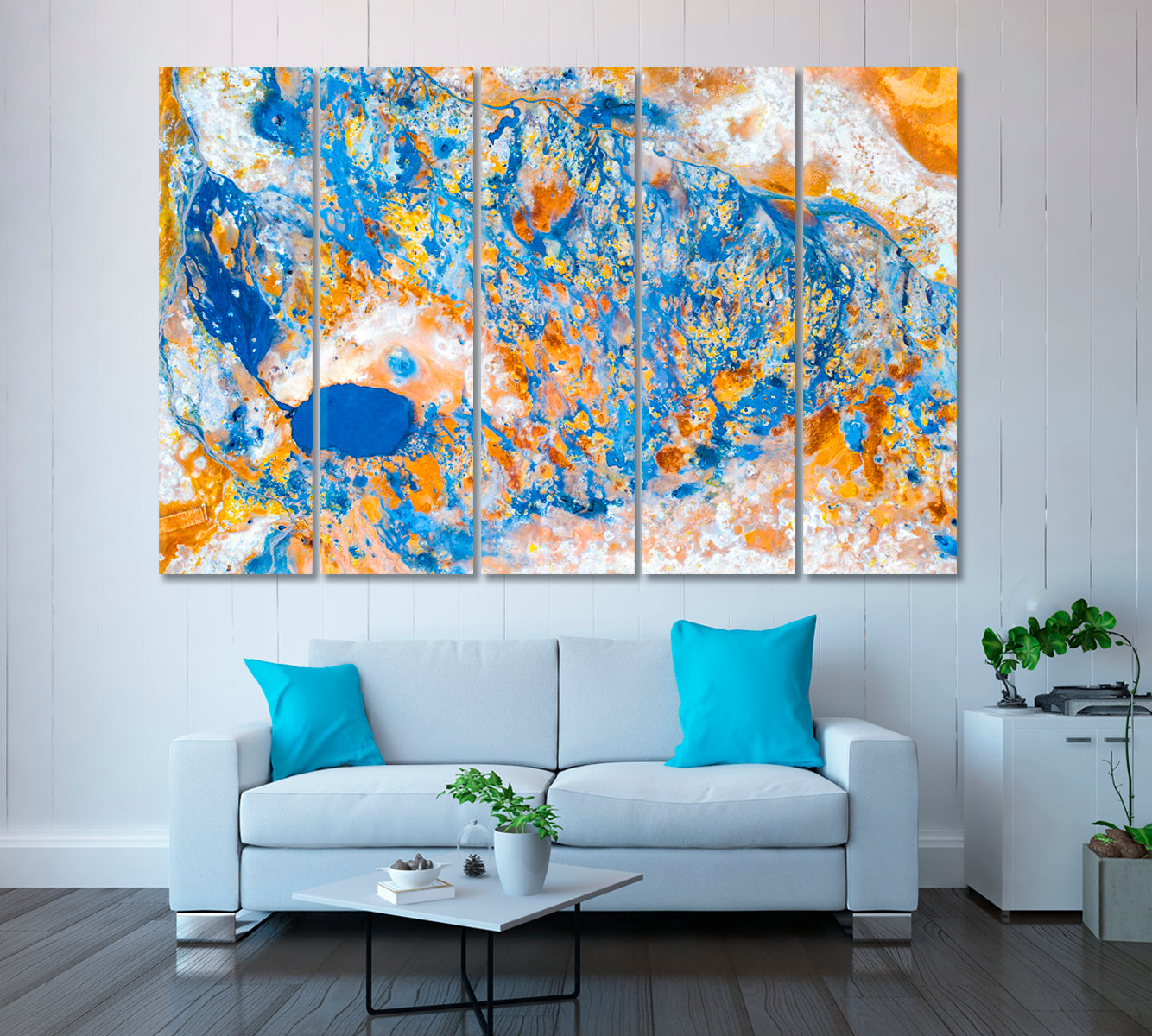 Abstract Volcanic Pattern Canvas Print ArtLexy 5 Panels 36"x24" inches 