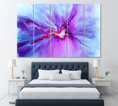 Abstract Purple Waves Canvas Print ArtLexy 5 Panels 36"x24" inches 