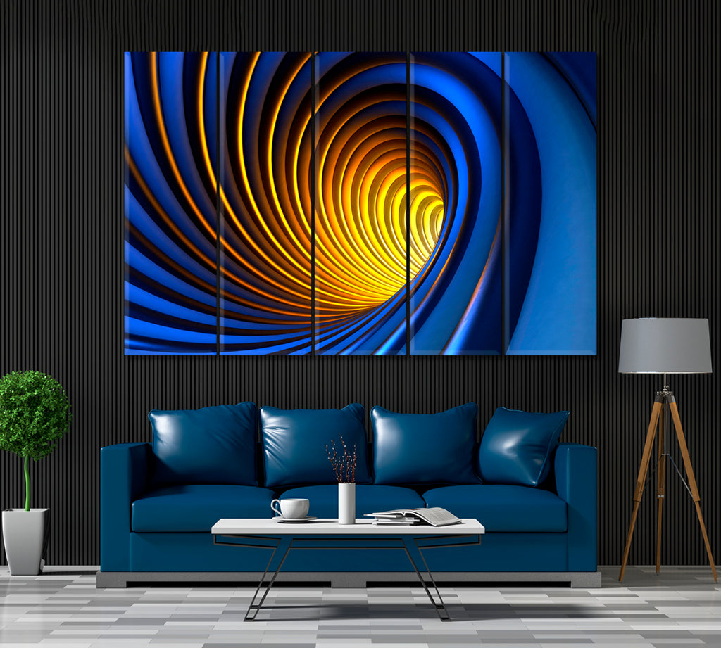 Abstract Vortex Canvas Print ArtLexy 5 Panels 36"x24" inches 