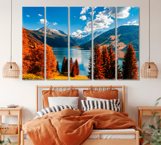 Autumn Alps Austria Canvas Print ArtLexy 5 Panels 36"x24" inches 