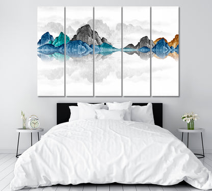 Colorful Mountain Landscape Canvas Print ArtLexy 5 Panels 36"x24" inches 