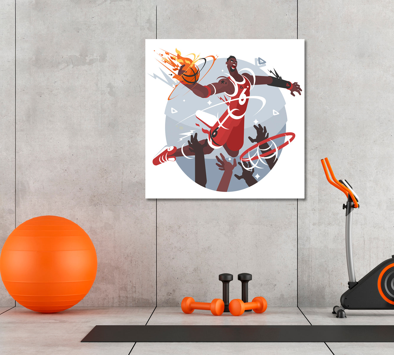 Basketball Player Makes Slam Dunk Canvas Print ArtLexy   