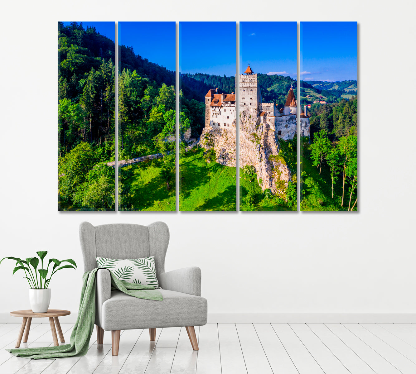 Bran Castle Transylvania Romania Canvas Print ArtLexy 5 Panels 36"x24" inches 