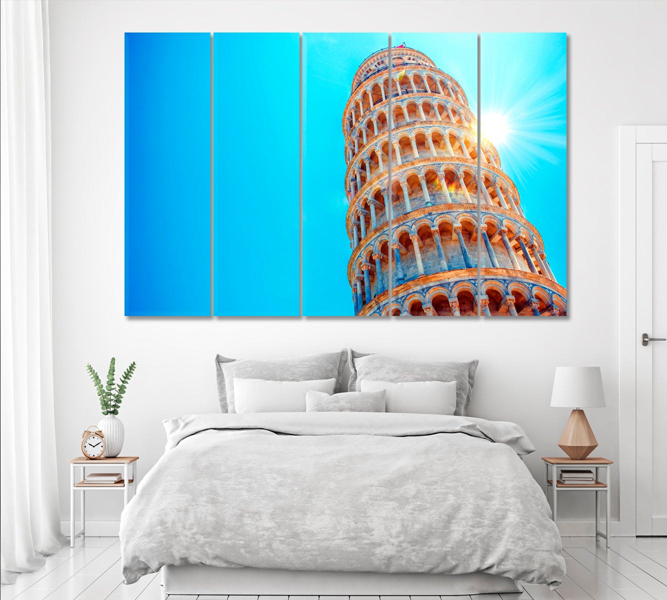 Leaning Tower of Pisa Italy Canvas Print ArtLexy 5 Panels 36"x24" inches 