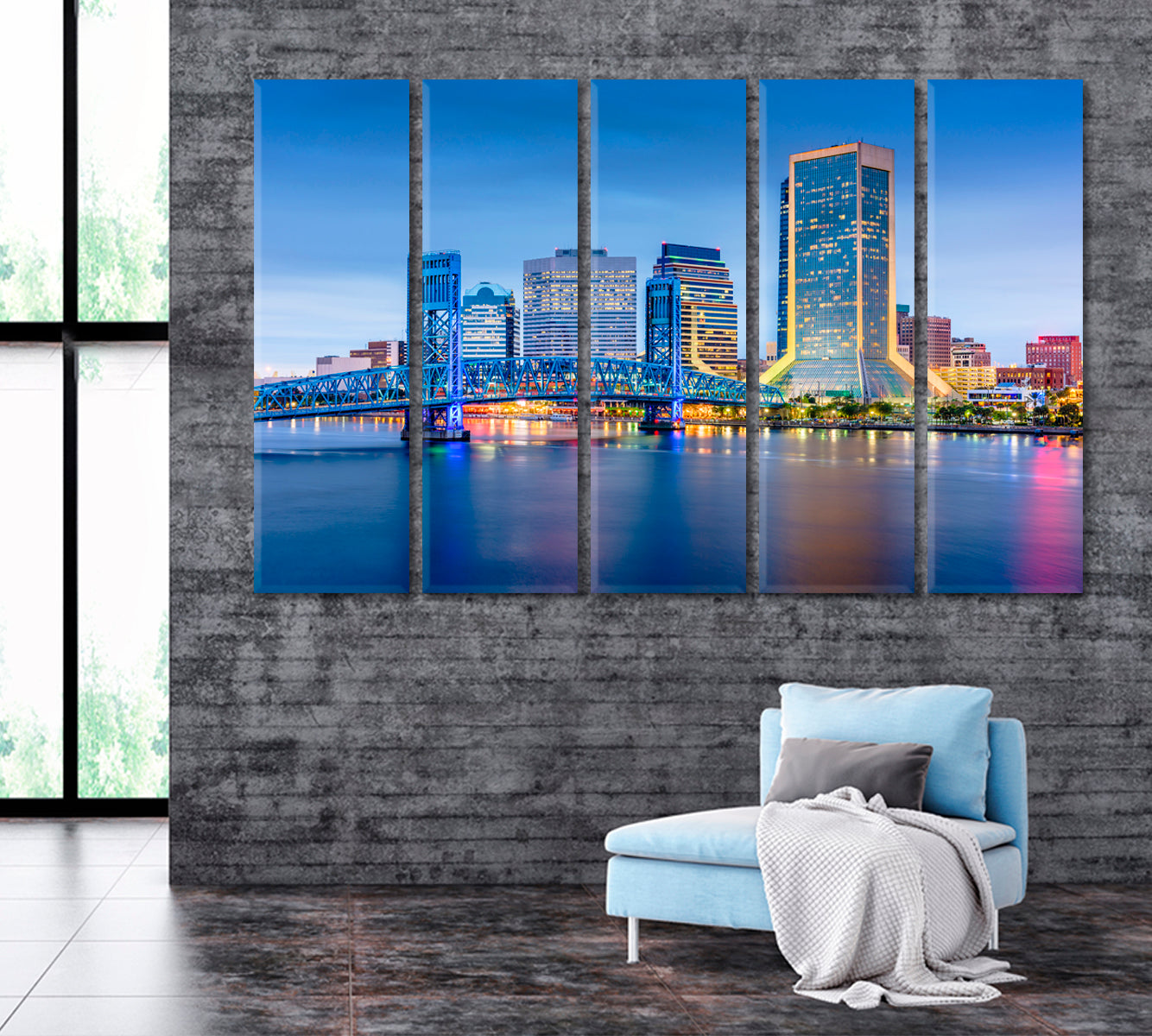 Jacksonville Florida Skyline at Dusk Canvas Print ArtLexy   