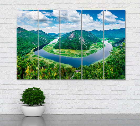 Skadar Lake Montenegro Canvas Print ArtLexy 5 Panels 36"x24" inches 