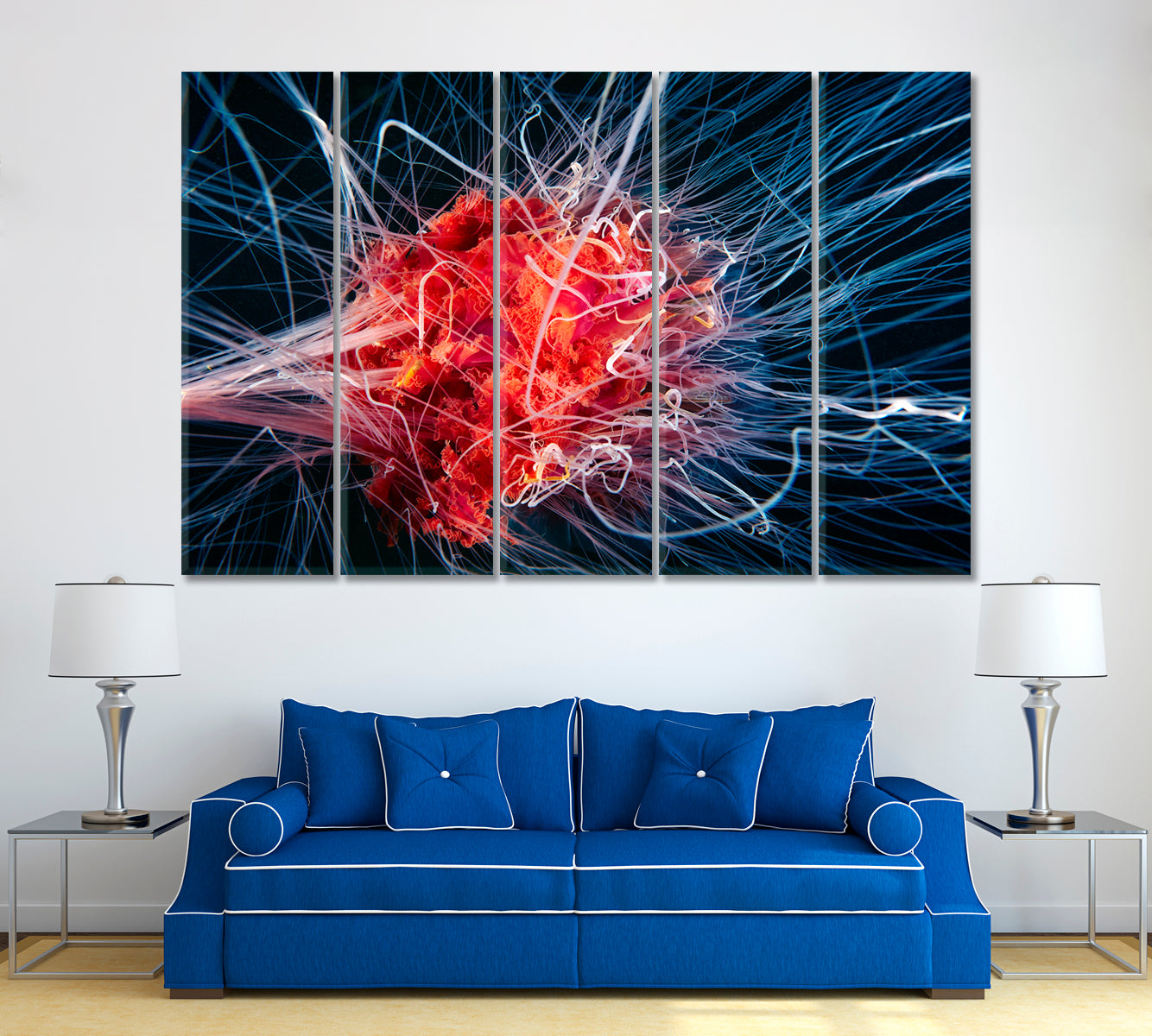 Tentacles of Jellyfish Canvas Print ArtLexy 5 Panels 36"x24" inches 