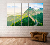 Great Wall of China at Jinshanling Canvas Print ArtLexy 5 Panels 36"x24" inches 