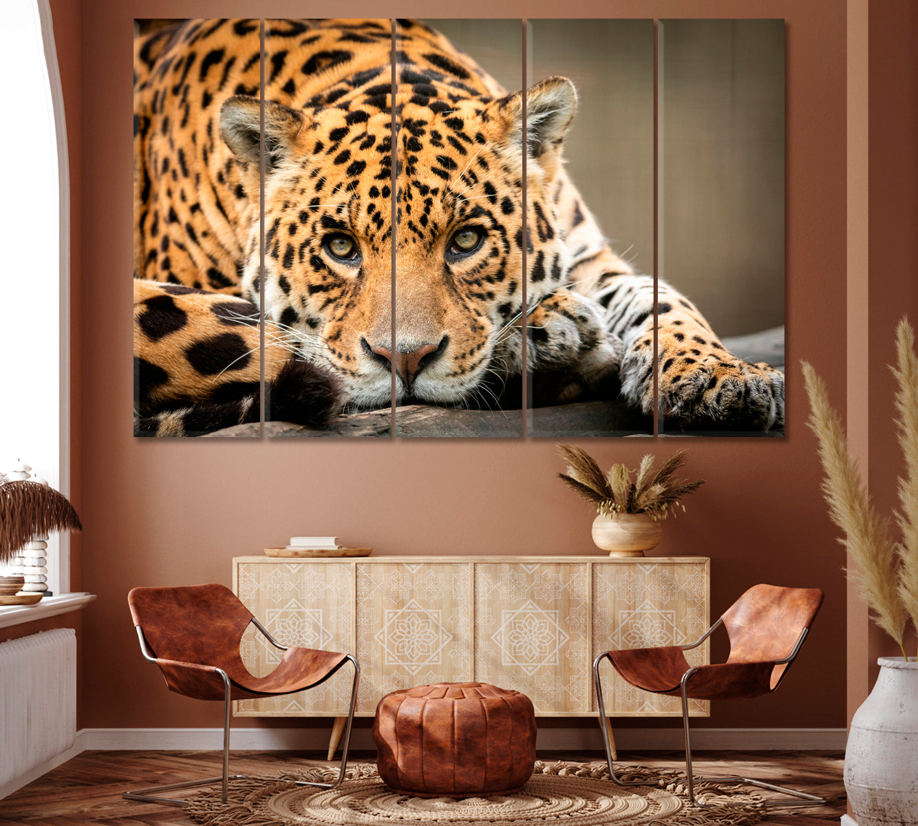 Beautiful Jaguar Canvas Print ArtLexy 3 Panels 36"x24" inches 