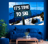 Time To Ski Canvas Print ArtLexy 5 Panels 36"x24" inches 