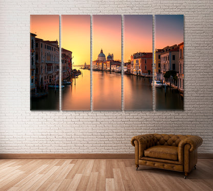 Grand Canal at Sunrise in Venice Italy Canvas Print ArtLexy 5 Panels 36"x24" inches 