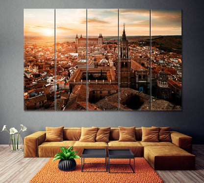 Primate Cathedral of Saint Mary of Toledo Spain Canvas Print ArtLexy 5 Panels 36"x24" inches 