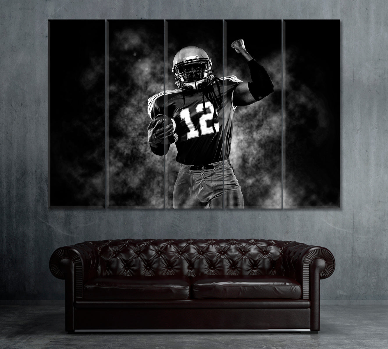 Proud American Football Player Canvas Print ArtLexy 5 Panels 36"x24" inches 
