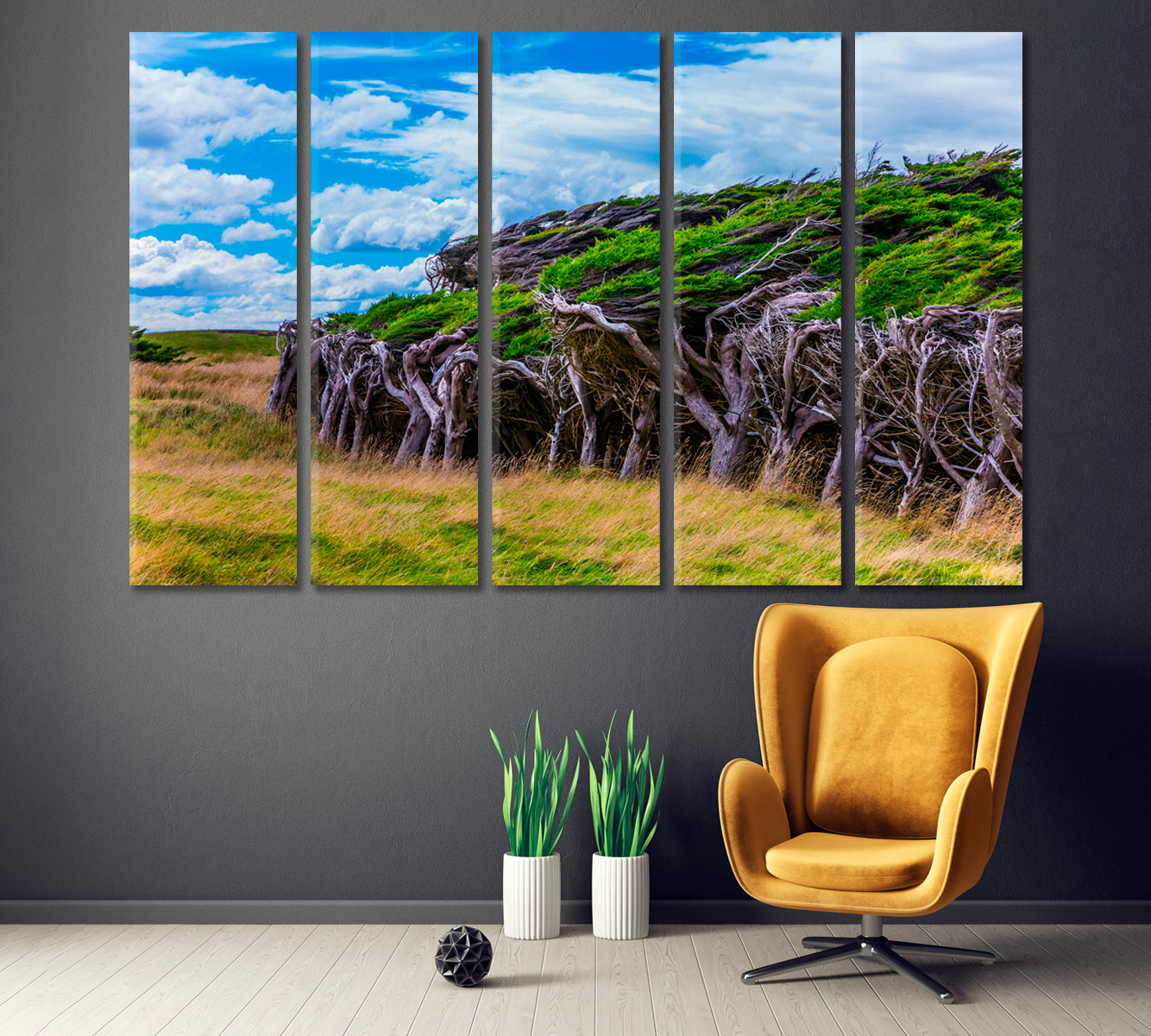 Slope Point Forest Canvas Print ArtLexy 5 Panels 36"x24" inches 