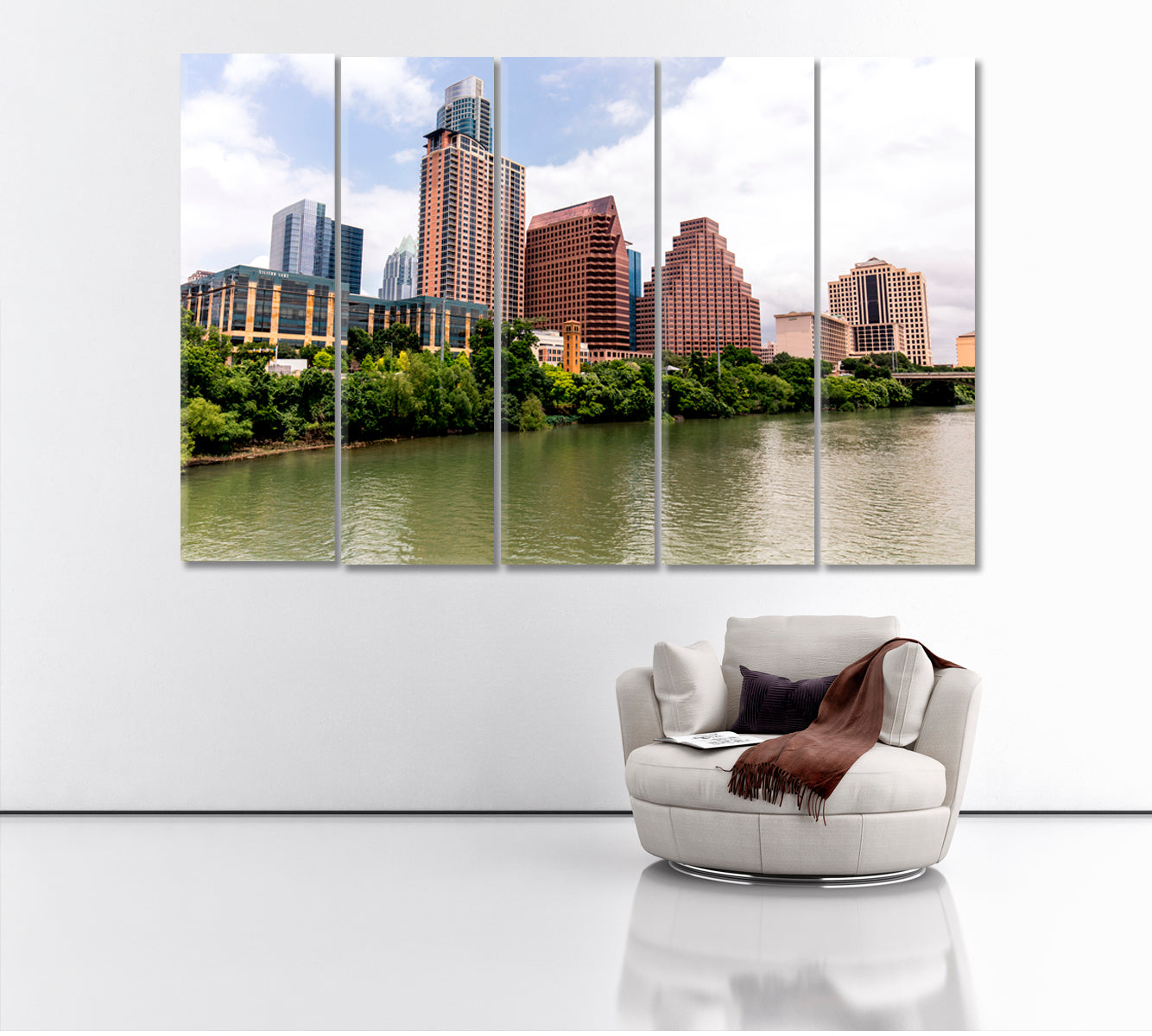 Austin Skyline Canvas Print ArtLexy 5 Panels 36"x24" inches 