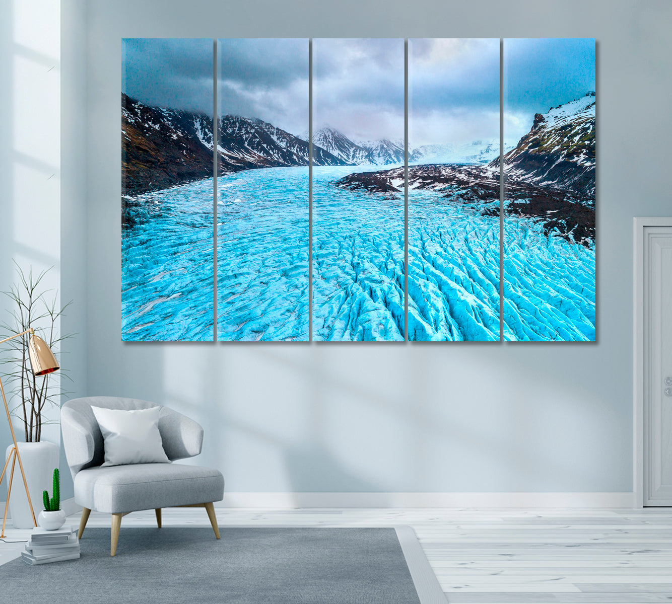 Skaftafell Glacier Vatnajokull National Park Iceland Canvas Print ArtLexy 5 Panels 36"x24" inches 