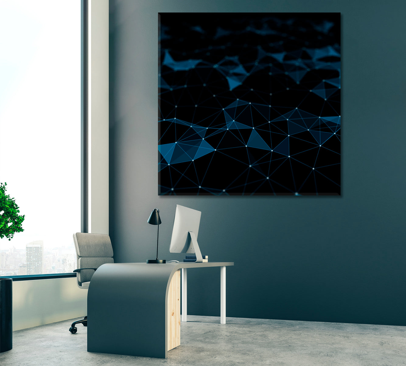 Modern Geometric Network Connection Canvas Print ArtLexy   
