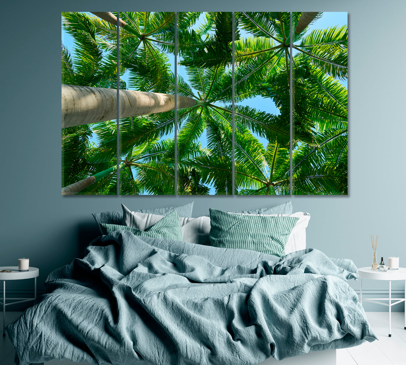 Palm Trees Canvas Print ArtLexy 5 Panels 36"x24" inches 